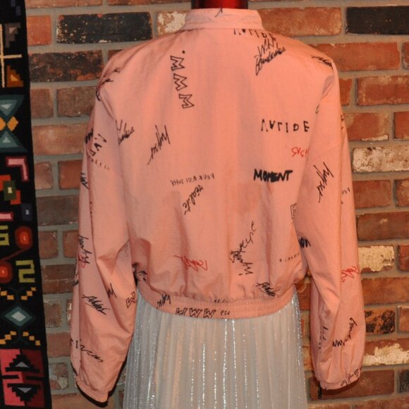 Adidas RYV Originals Trefoil Graffiti Printed Track Top Jacket Pink L - Picture 6 of 8